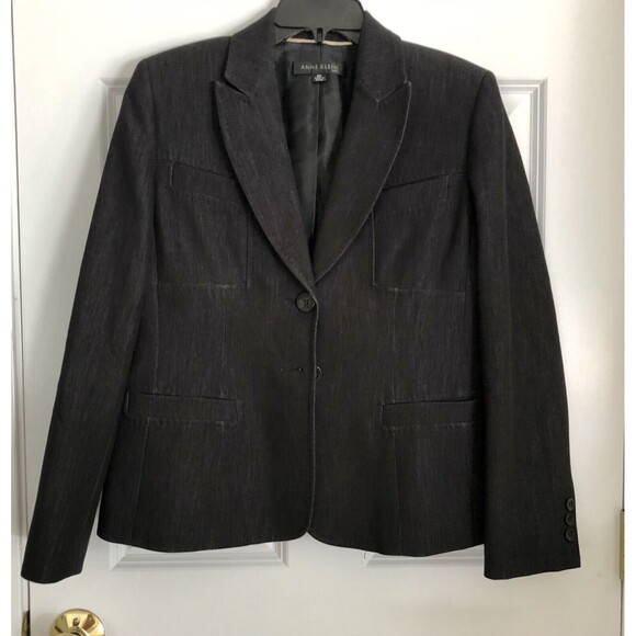ANNE KLEIN WOMEN'S BLAZER/JACKET SIZE 6 PETITE COLLARED NECK TWO BUTTON BUSINESS - Picture 1 of 8